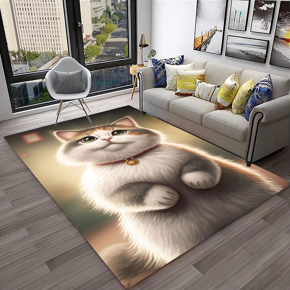 Schattige lapjeskat, Garfield-kat, Pers, Ragdoll Cartoon Tapijt Vloerkleed voor Huis Woonkamer Slaapkamer Bank Deurmat Decor, kind Antislip