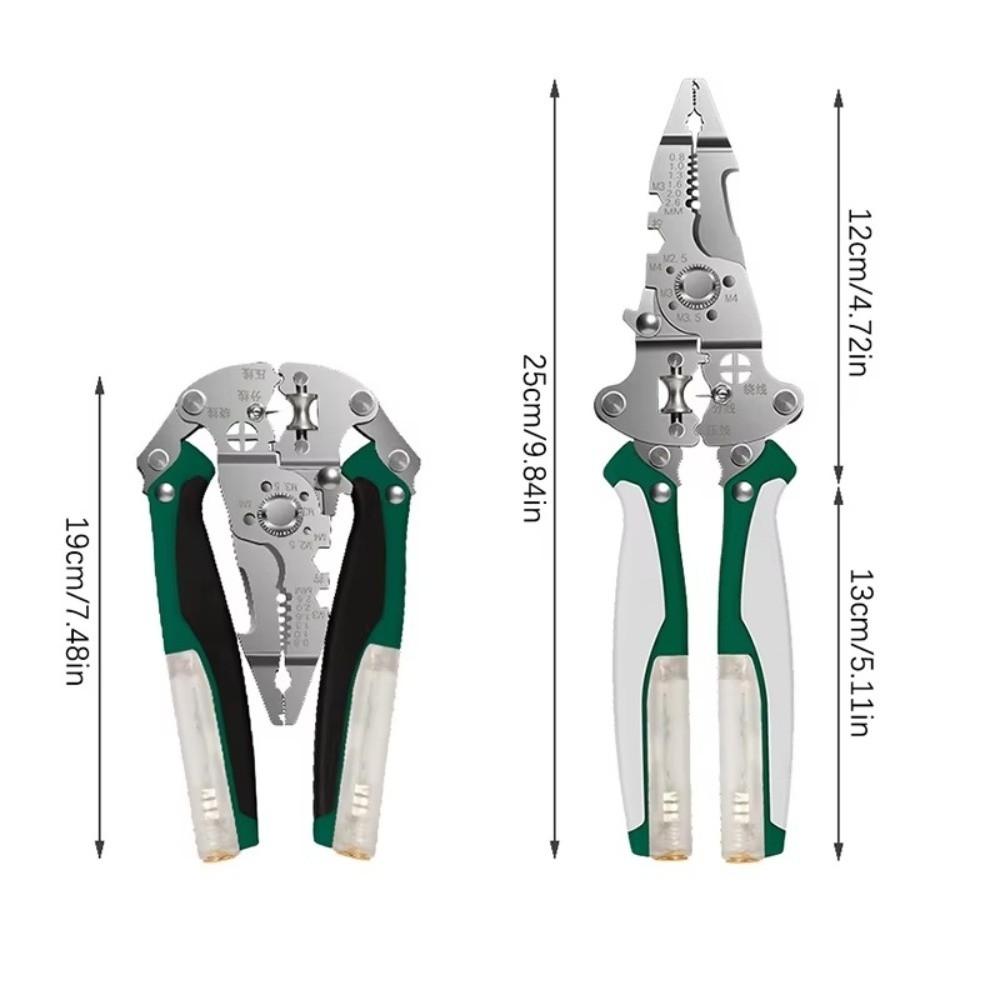 18 IN 1 Multifunctional Stripping Pliers Foldable Cable Cutting Electrician Crimping Pliers Dual Electrical Test Wire Winding
