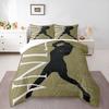 Tina Turner Live On Tour Silhouette Poster Bedding Set, Beige Dancer Mic Art Print Duvet Cover, Rock Queen Music Fan Bedroom Decor