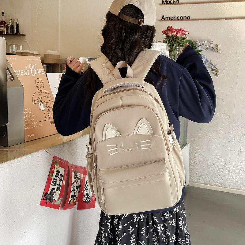 Schoolbag Japanese ins cartoon cat schoolbag female primary and secondary school students versatile cute college style light travel backpack
