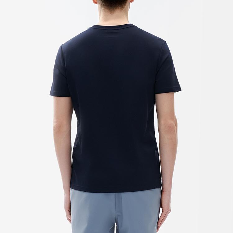 FILA Solid Color Letter Logo Printed Casual Sports Knit Short Sleeve T-Shirt Men Tops Legendary-Blue F11M227109FNV