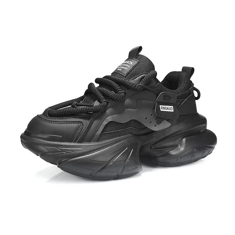 Spring Autumn Fashion Breathable Men Sneakers 2024 New Lace Up Heightened Thick Sole Men's Vulcanized Shoes Tenis Masculino