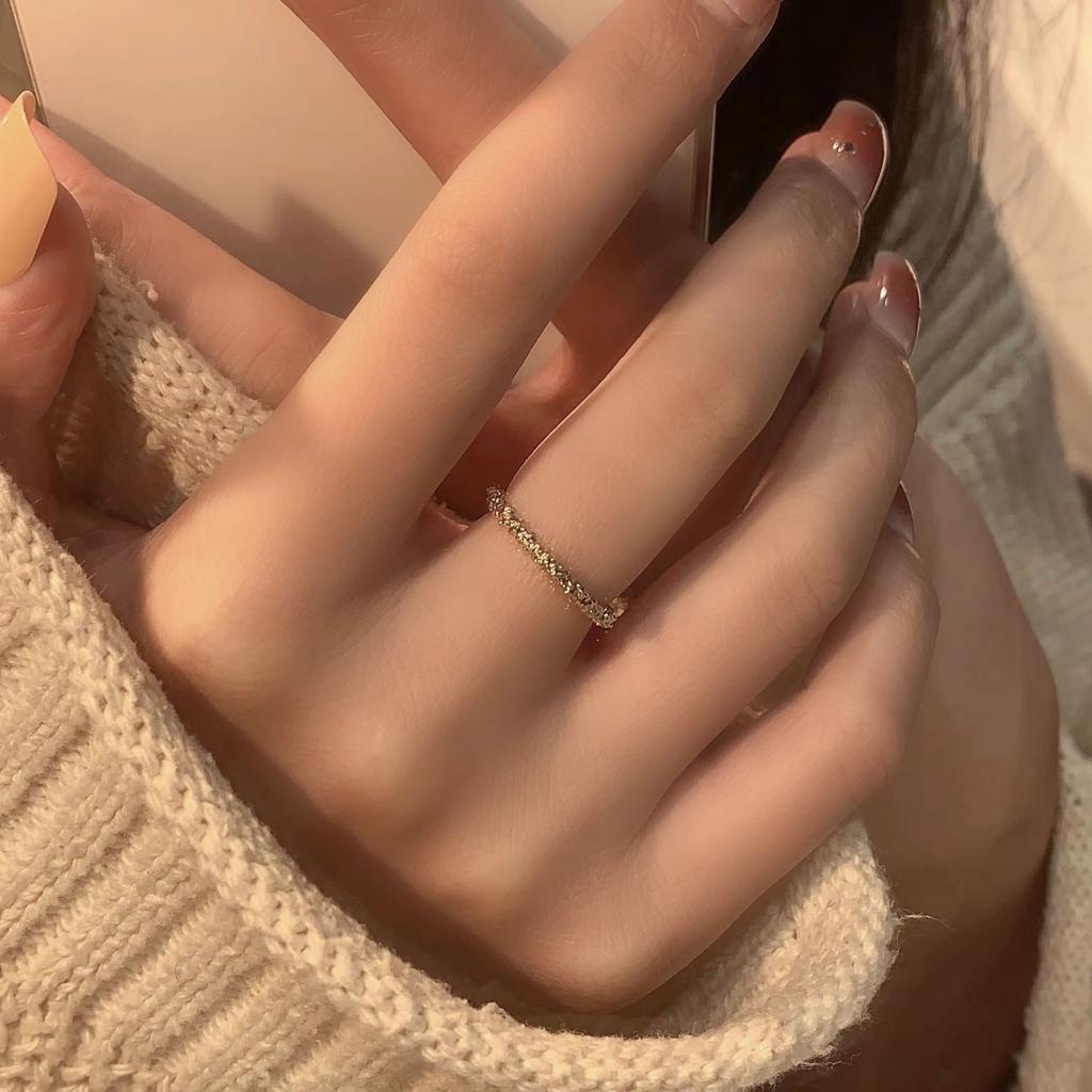 High-end Women's New Ins Ring Texture Gypsy Niche Design Women's Open Knuckles Fashion Personalized Ring