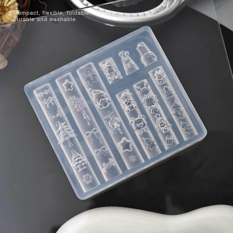 Om de Zăpadă de Crăciun Brad de Crăciun Matriță 3D pentru Unghii Fulgi de Nea Oameni de Zăpadă Decorațiuni Unghii Design DIY Silicon Manichiură Matriță Nail Art