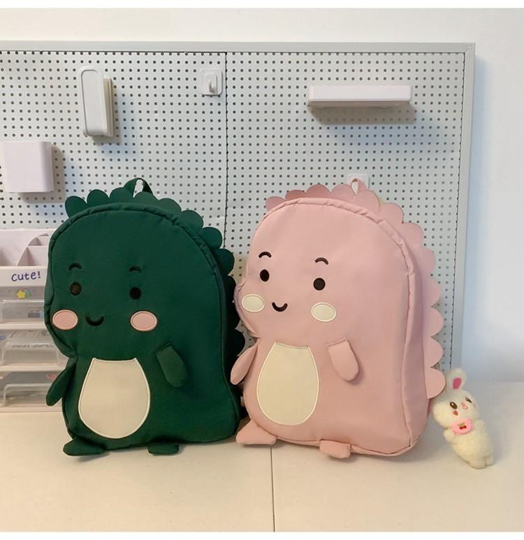 Lovely Girl's Nylon Backpack With Fun Dinosaur Design Spacious And Wear-resistant Fashionable School Bag