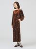 Ray Beams Women's Velvet Embroidered Dress, Brown 0