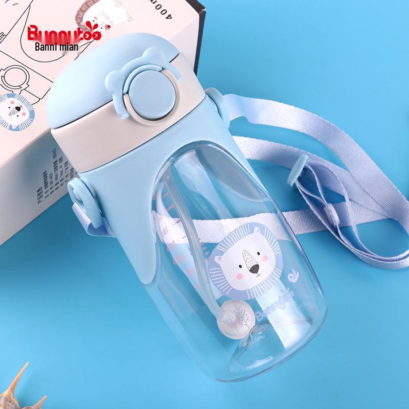 Benny Rabbit 400ml Children s Portable Straw Cup with Strap 400ml (Scale 300ml)