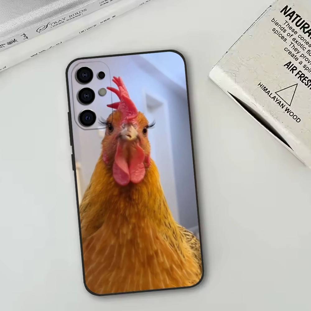 Chicken222 Phone Case Black Silicone Soft For Samsung S25,S24,S21,S22,S23,S30,Ultra,S20,Plus,Fe,Lite