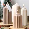DIY Striped Cylindrical Candle Silicone Mold 3D Church Pointed Aromath Soap Molds Candles Making Tool Wedding Party Decor Gifts