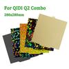 For QIDI Q2 Q2 Combo 3D Printer Build Plate Heat Bed Double Side PEO PET PEI Powder Coated Spring Steel Sheet 280x280mm Bed