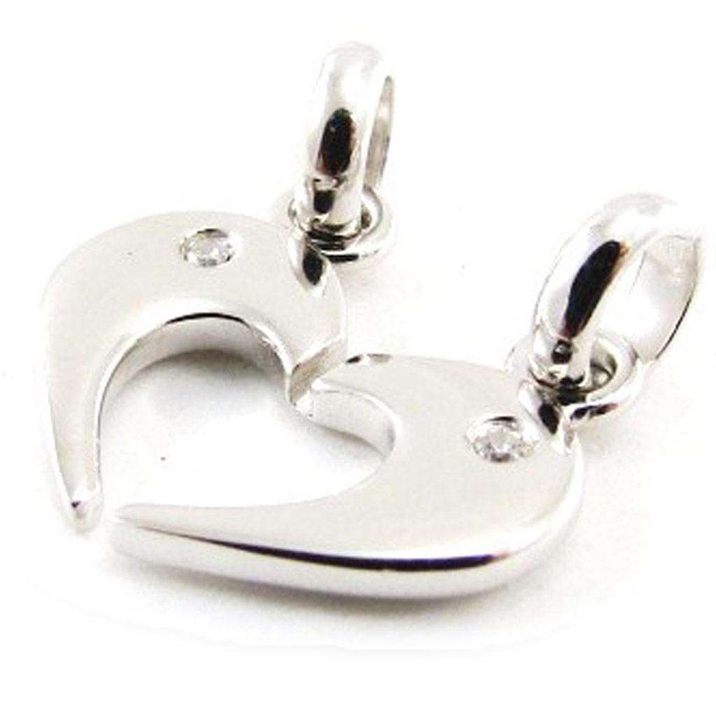 Les Trésors De Lily [J2054] - Silver Pendant 'Love', Silver-white (rhodium-plated) Breakable - 15x14 Mm