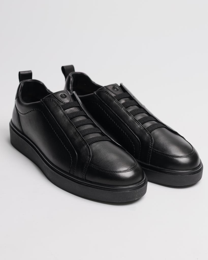 Herrenschuhe mit Gummizug Davis 47775 40 schwarz Leder