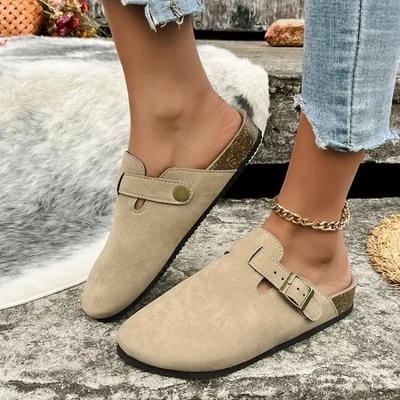 2024 Women's Child Fashion PU Leather Mule Comfortable Potato Shoes with Arches Supporting Indoor Outdoor Flat Slides