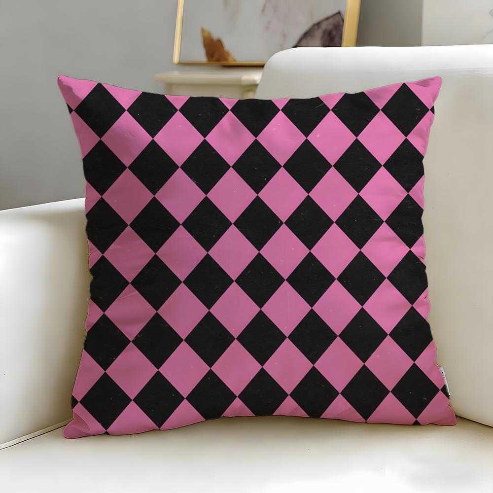 Diamond Pattern Cushion Cover Soft  EasyWash Pillow Case  Versatile for Couch Bed Travel and Office
