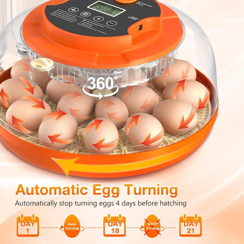 Incubator with Automatic Egg Turning and Humidity Control, Incubators for Hatching Eggs, Chicken, Ducks, Goose, Pigeon, Quail
