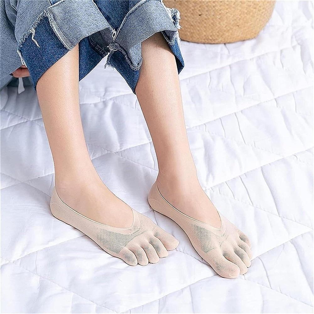 5 Pairs Women Toe Socks Five Finger Socks Soft And Breathable Low Cut Ankle Socks Silk Stockings For Girls Women