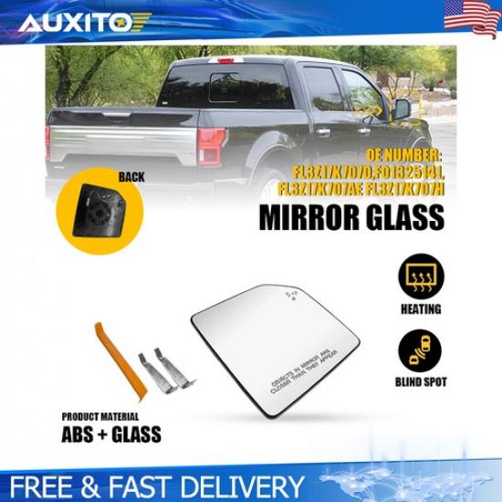 Fit 2015- Ford F150 Passenger Right Side Heated Mirror Glass OE FL3Z17K707D