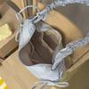 Borsa a mano da donna con fiocco e pieghe, borsa da spalla
