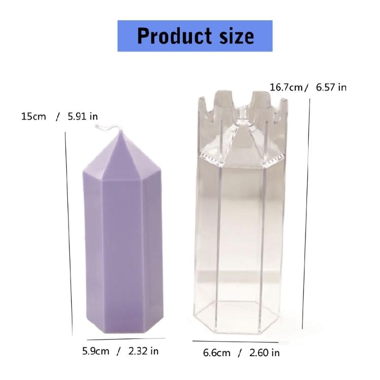 Clear Acrylics Candle Molds Hexagonal Column Candle Mould for Church Candlelight Dinner Christmas Decoration