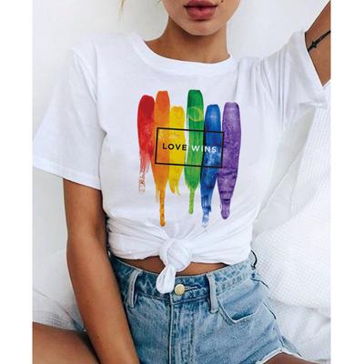 Lgbt T Shirt Love Wins Female Bisexual Lesbian Gay Love Is Love Women Lesbian Rainbow Top