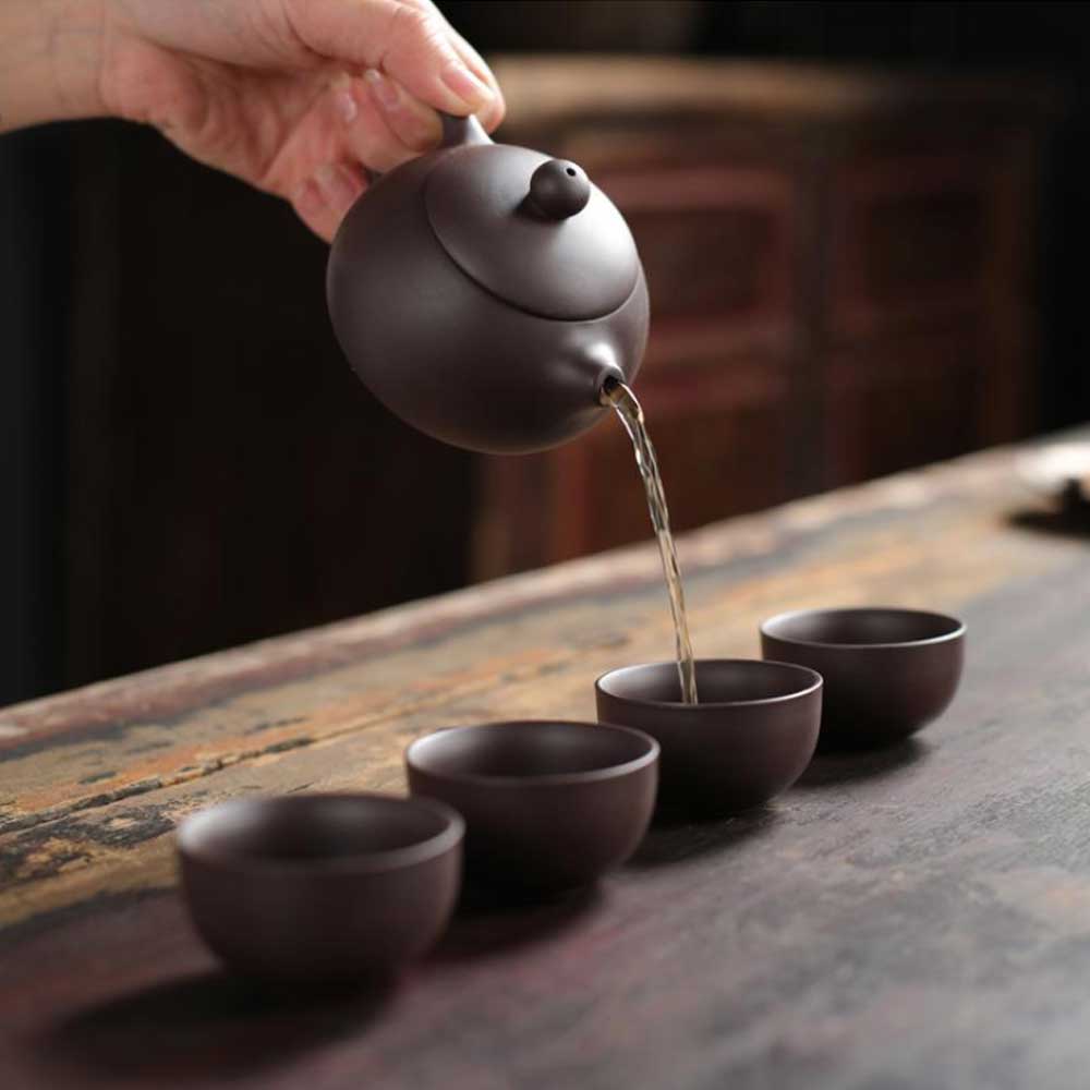 7 Pcs Purple Sand Cup Tea Puer Teapot Portable Outdoor Travel Kung Fu Teaware Ceramic Utensils Ceremony Set Teacup Fine Gift