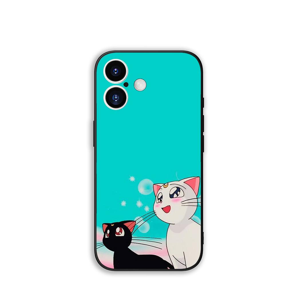 For Apple iPhone 16 15 14 Plus 13 12 Mini 17 Pro Max + 16E Air 16+ ProMax Phone Cover Case Cute Cat Meow