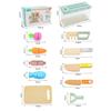 Children's Simulated Home Cooking Utensils, Bowls, Chopsticks, Knives, Forks, Wooden Simulation Boys and Girls' Toy Plates