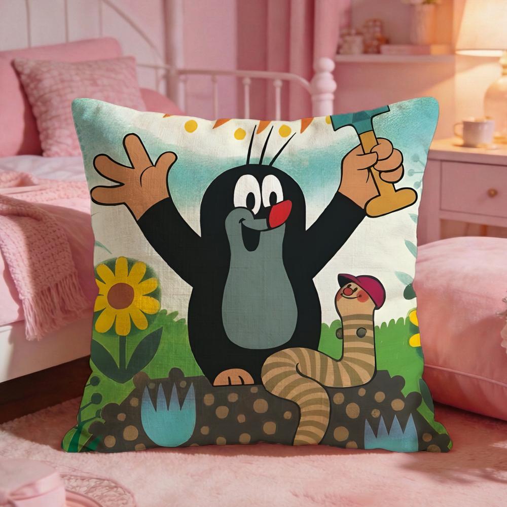 TThe Little MoleS Anime Cushion Cover Premium Comfort Reversible Pillow Cove Two In One Design For Any Room Car Interior