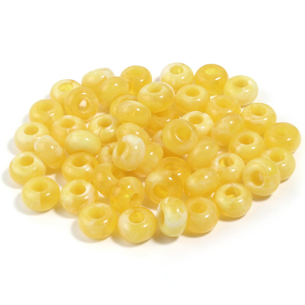 

50pcs/lot Dual Color Abacus Beads Imitation Jade Acrylic Beads Round Flat Loose Beads For Jewelry Making DIY Bracelet Supplies жовтий