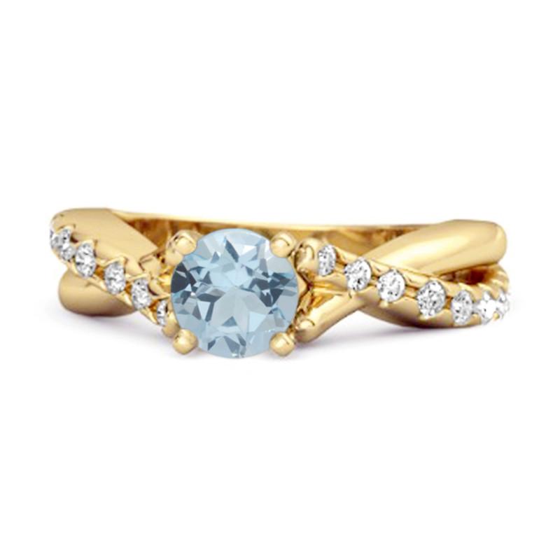 

Blue Topaz Crisscross Stackable Ring -925 Sterling Silver Gold Vermeil 9 жовтий/золотий