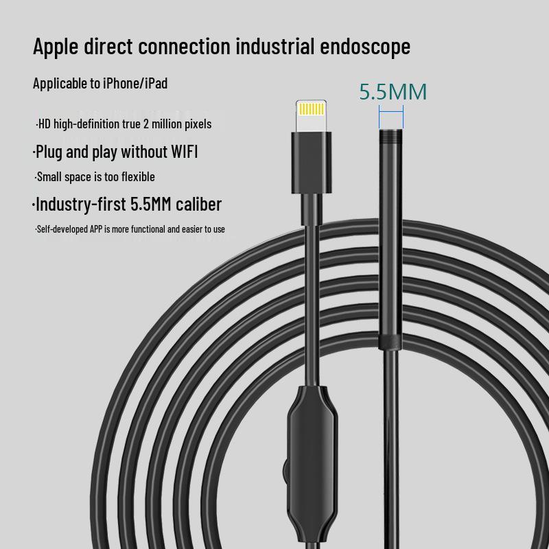 Apple & Android-Compatible Waterproof HD Endoscope Camera