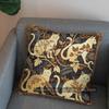 2D Golden Cats And Branches Pillow Cover Pattern Cushion Cover Suitable For Sofa Bedroom Car Pillow Cover