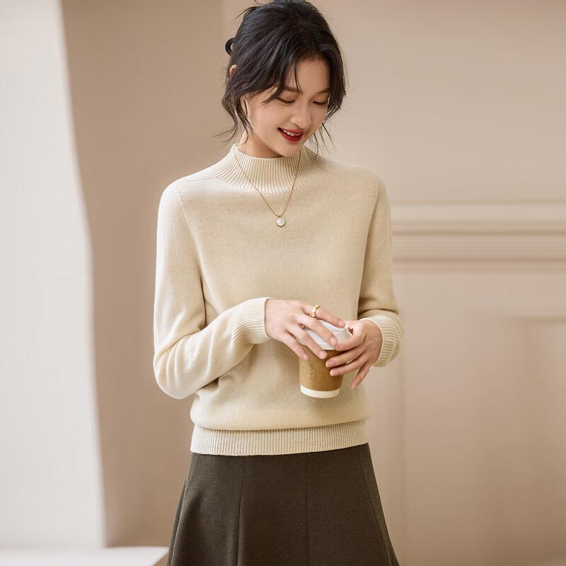 

Srcr Women s 100% Pure Wool Half-Turtleneck Knit Sweater XL