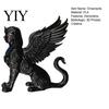 Compact Bookshelf Display Figurine 3D Printed Egyptian Sphinx Collectible Figurine, Statues, Ancient Gods Statue Matte Black Ornaments, Sculpture with