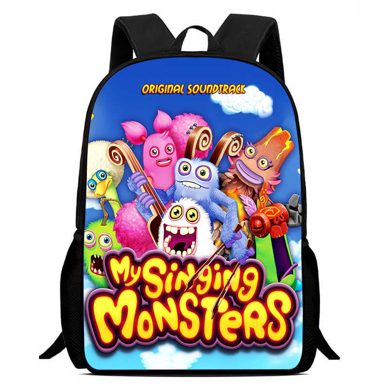 Zaino Anime Periferico My Singing Monster Borse Scolastiche da Uomo e da Donna