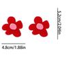 Boucle d'oreille Fleur Rouge Acrylique Grande pour Femmes Filles Minimalisme Charms Vacances d'Été Bijoux Cadeau