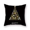 Christmas decoration cushion cover black gold elk print pillowcase sofa ornaments bedroom room home  holiday gift