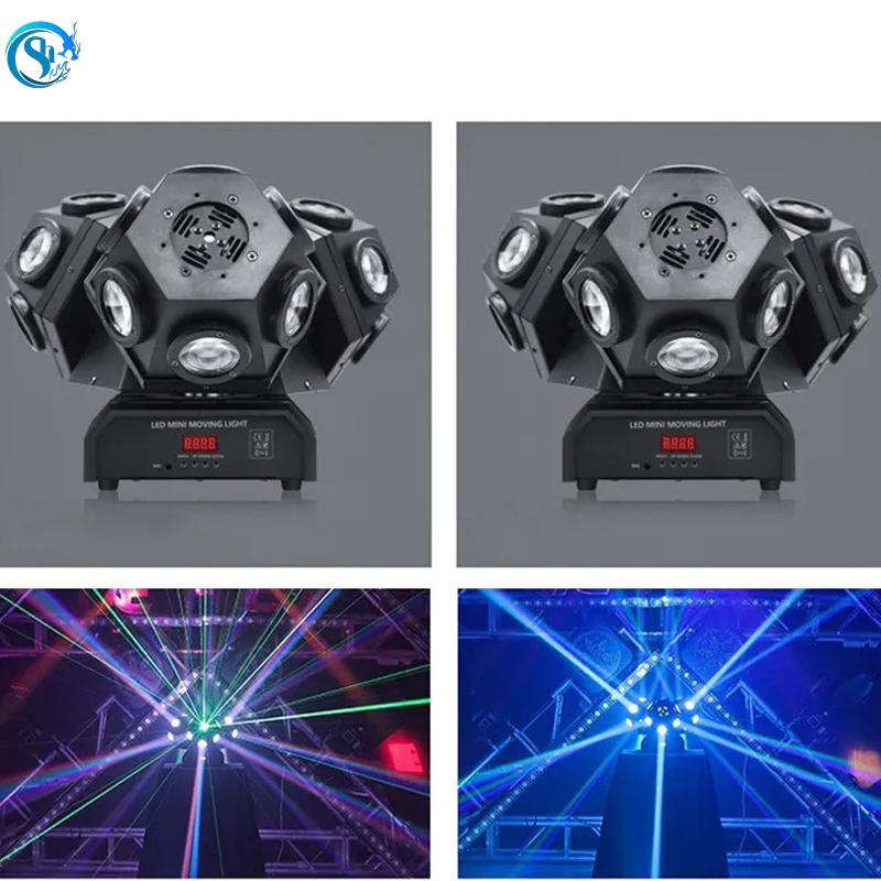 200W Stage Projector Three Heads RGBW 3in1 LED Laser Beam Rotating Moving Head Lights DMX512 for Nightclub Disco Party