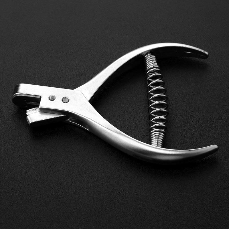 Steel Handheld Slot Puncher ID Card Photo Badge Hole Punching Tool for Leather Craft Punches DIY Hand Tools.