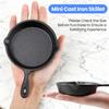 4 Pack Mini Cast Iron Skillets, 4 Inch Small Frying Pan with Double Drip-Spouts, Black Cast Iron Skillet with Handle, Nonstick Frying Pans for Indoor