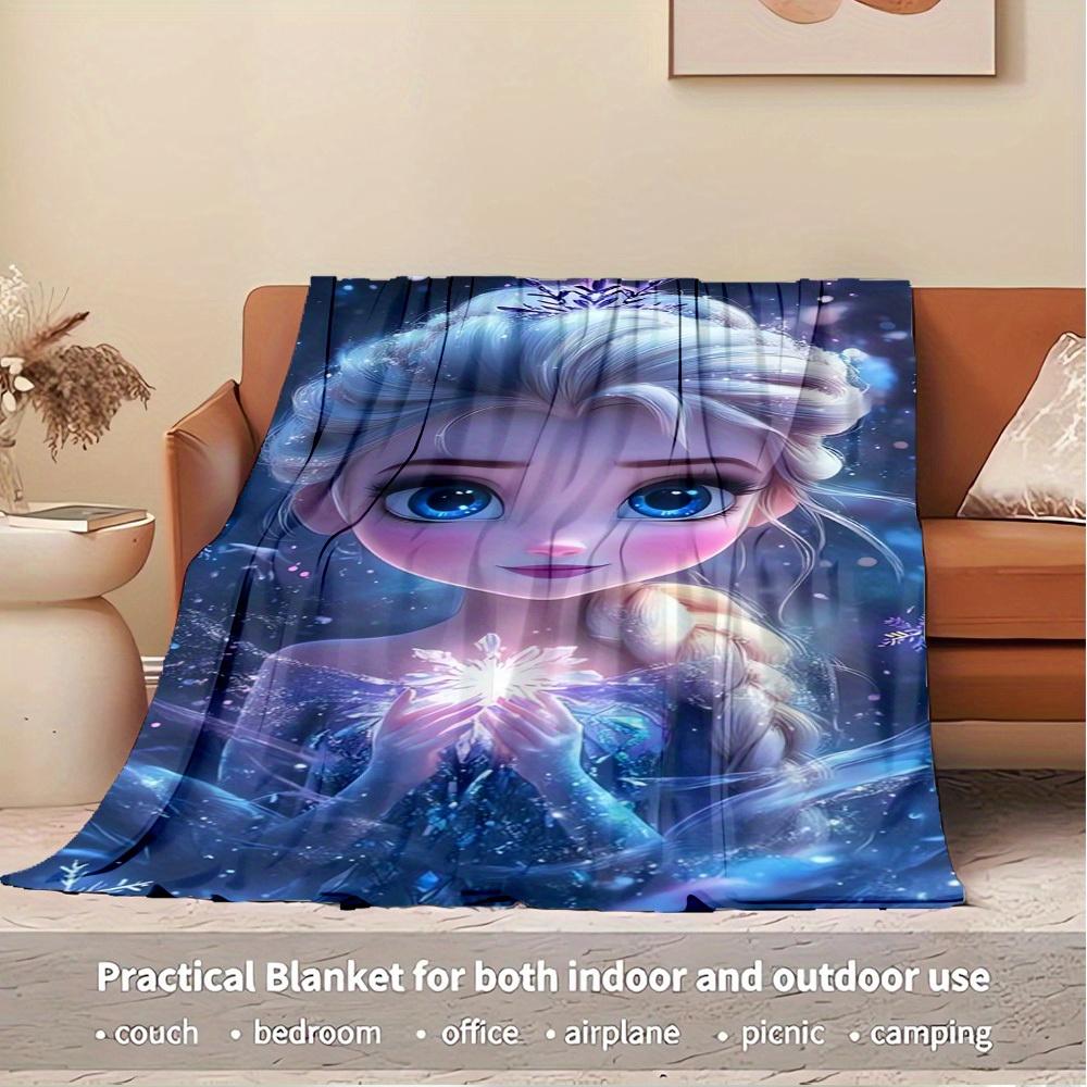 1 Stück Flanell Elsa Frozen Schneeflocke Überwurfdecke für Bett Sofa Geschenk Heimdeko Winterwunderland
