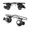 Hands-free 20X Magnifier Double Eye Glasses Jewelers Repair Wearing Magnifier  Clocks Repair