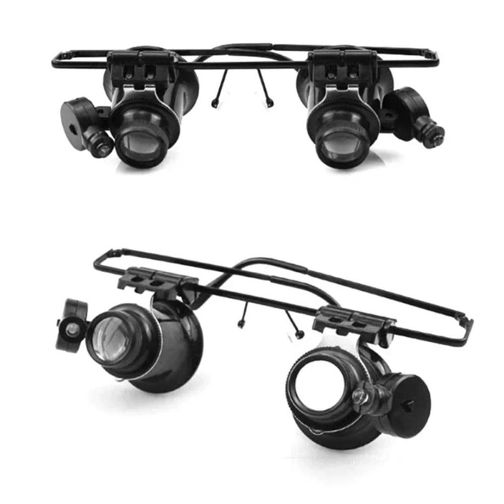 Hands-free 20X Magnifier Double Eye Glasses Jewelers Repair Wearing Magnifier  Clocks Repair