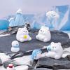 60 Pcs Mini Resin Polar Bear Figurine Tiny Little Arctic Animal Statue Small Polar Bear Penguin Miniature Figures for DIY Crafts