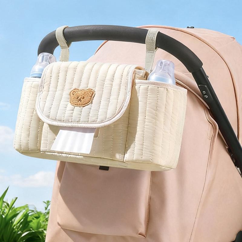 Multifunctional Organizer Bag Baby Strollers Hanging Bag Multiple Compartment Pushchair Storage Bag for Toy Water Bottle
