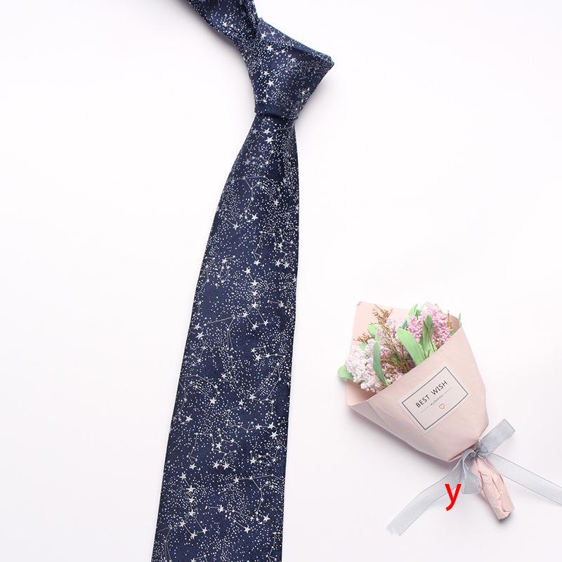 Navy Blue Series Oblique Striped Tie Men'S Business Flower 8Cm Polyester Silk Tie