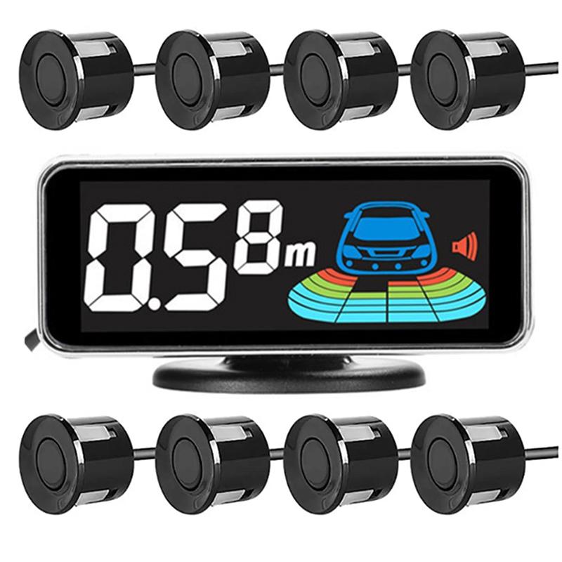 

Multiple Radar Parking Sensor Kit Backlight Parktronic LED Display System Backup Monitor Detector Assistant 4/8 Sensor Alarm 8 sensors