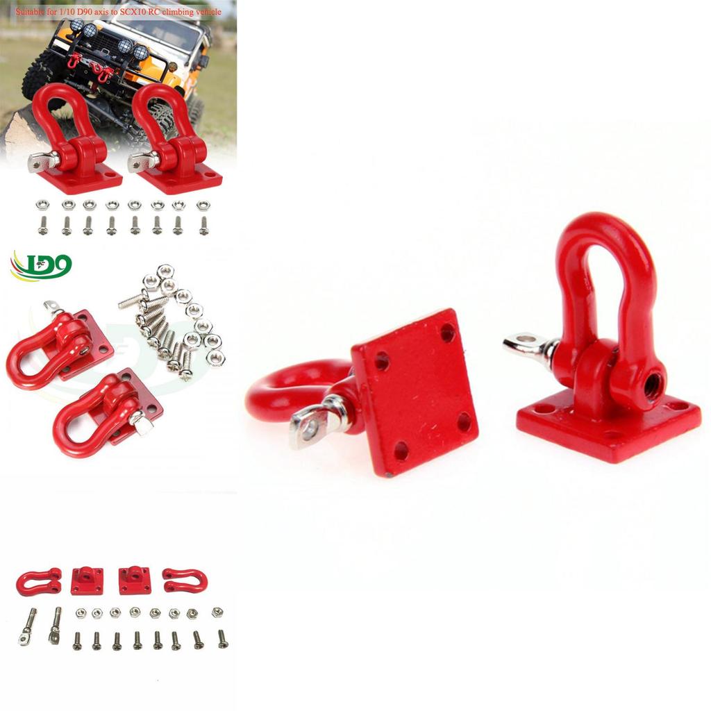 Premium Quality 2 Pcs Red Climbing Trailer Hook Buckle For 1/10 D90 Axial Scx10 Rc Cars