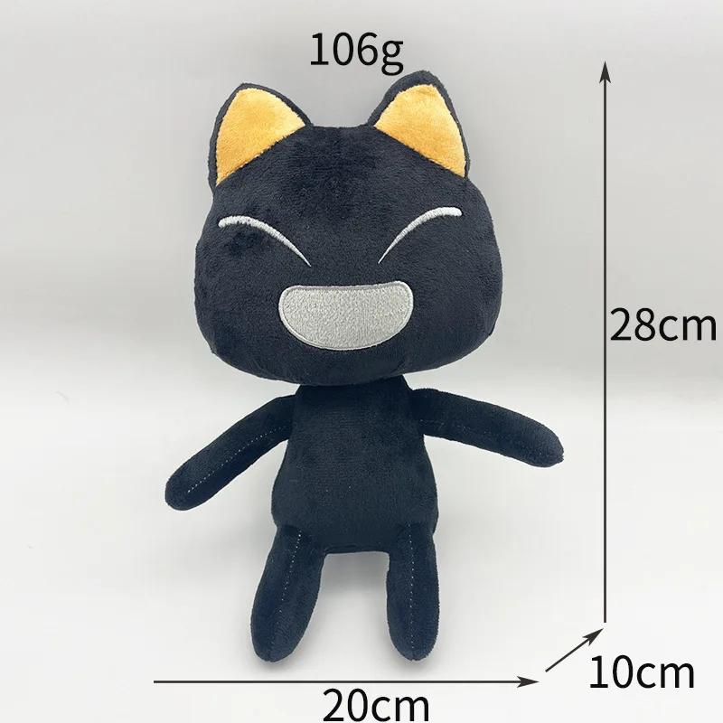 New Cat Plush Anime Game Doll Stuffed Kittens Plushie Cartoon Couple Black and White Cats Decor Gift Toys for Kids