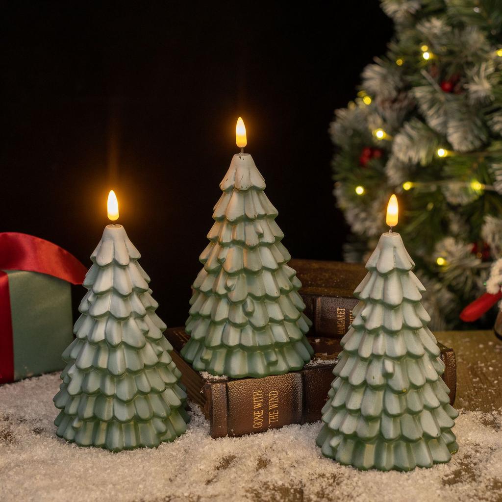Christmas Tree with Luminous White Snowflakes